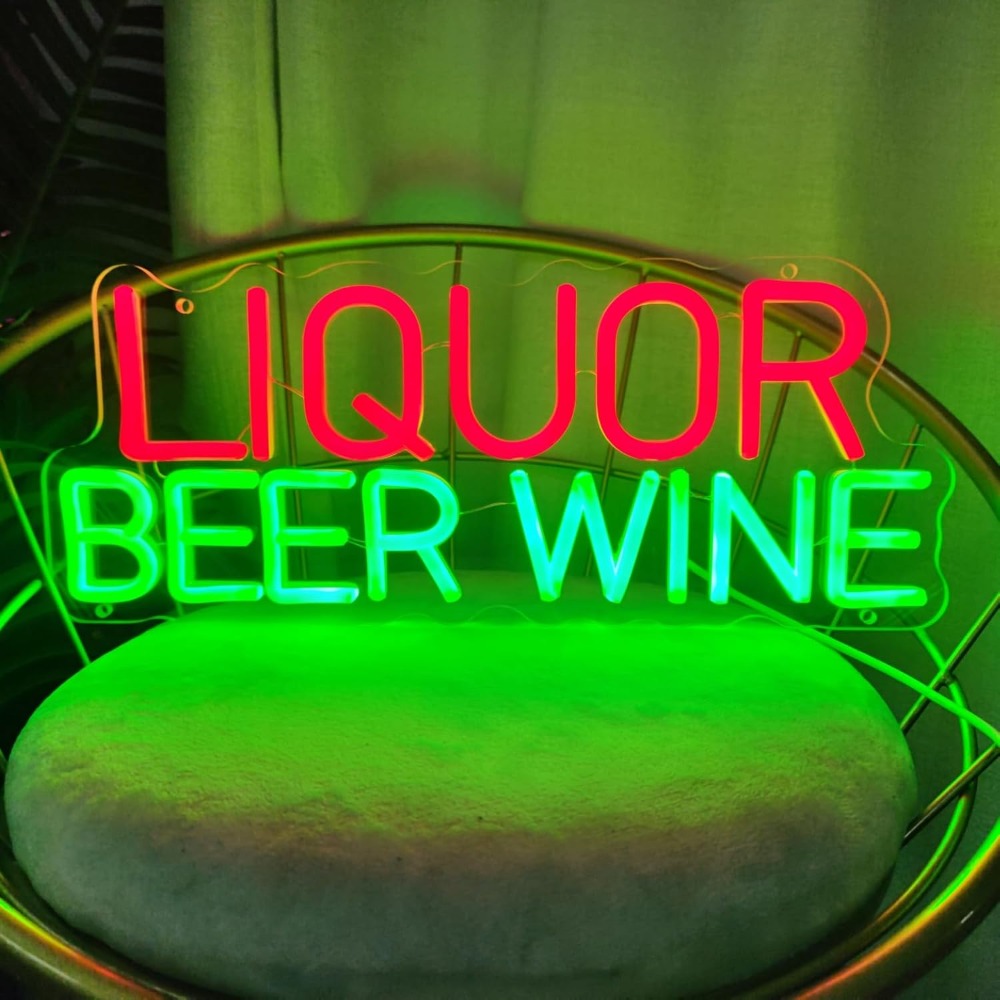Wine Beer Store - Enseigne néon LED pour spiritueux, bière,