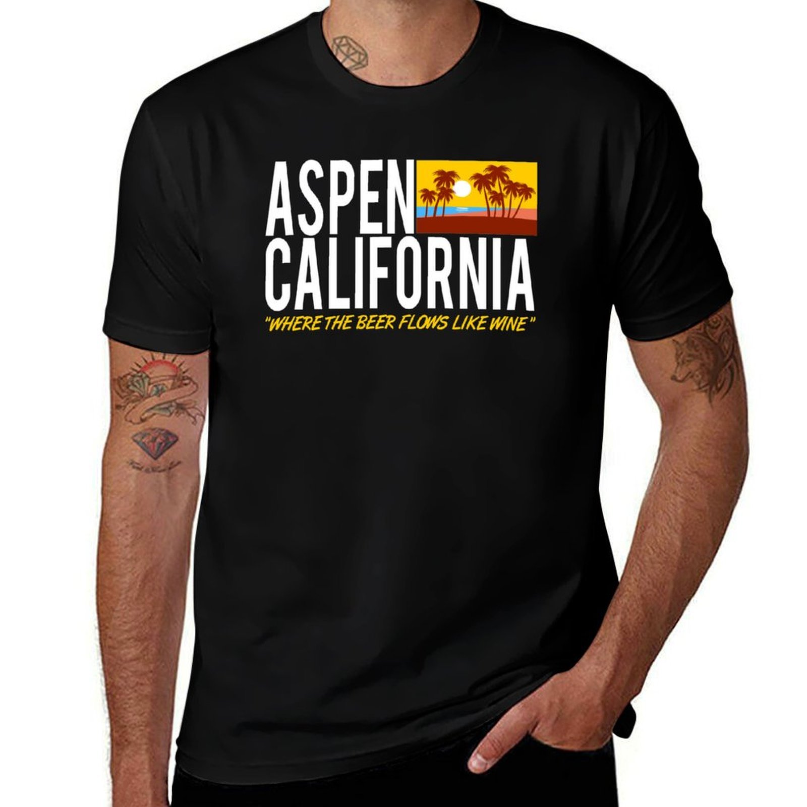 Wine Like Beer - Aspen California - T-shirt avec impression