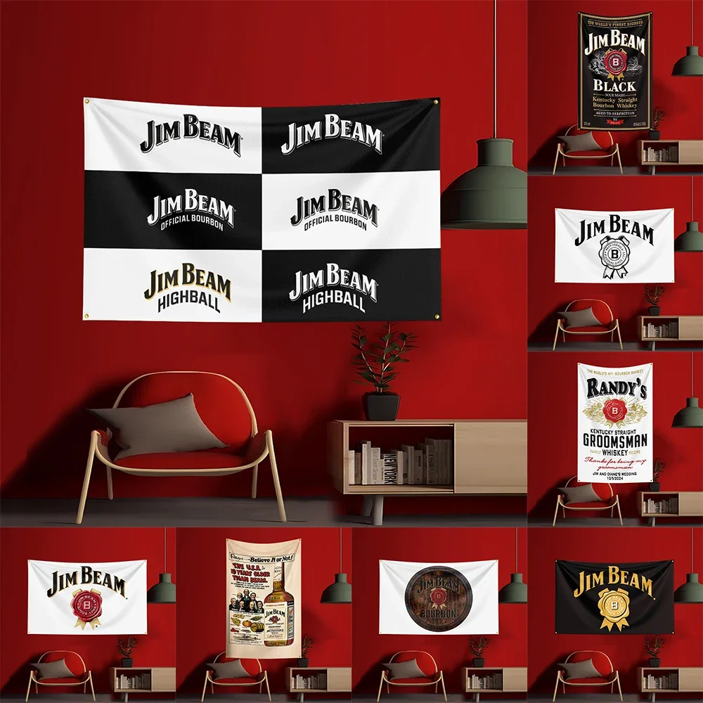 Wine Beer Garden - Drapeau en polyester imprimé 90X150CM Whisky-J-jim