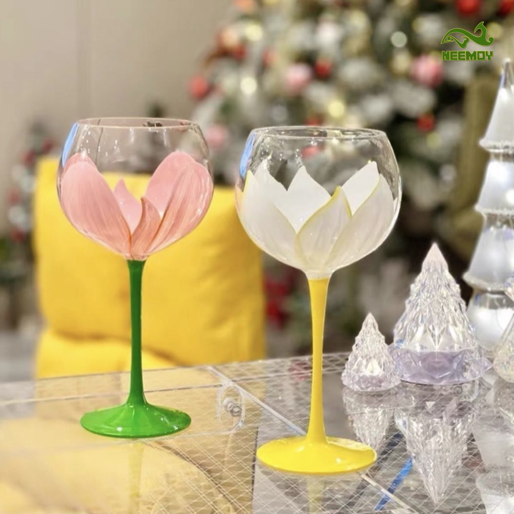 Tasse en verre peint tulipe d' - Wine Beer Foot avis et prix